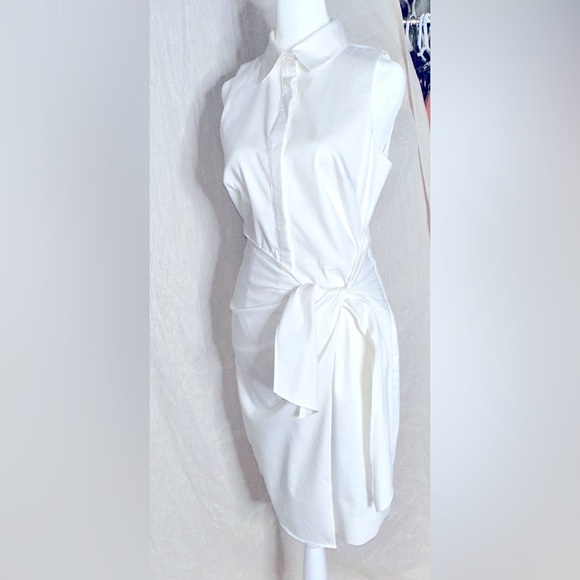Antonio Melani White Sleeveless Shirt Dress - Size 4 - Picture 2 of 5